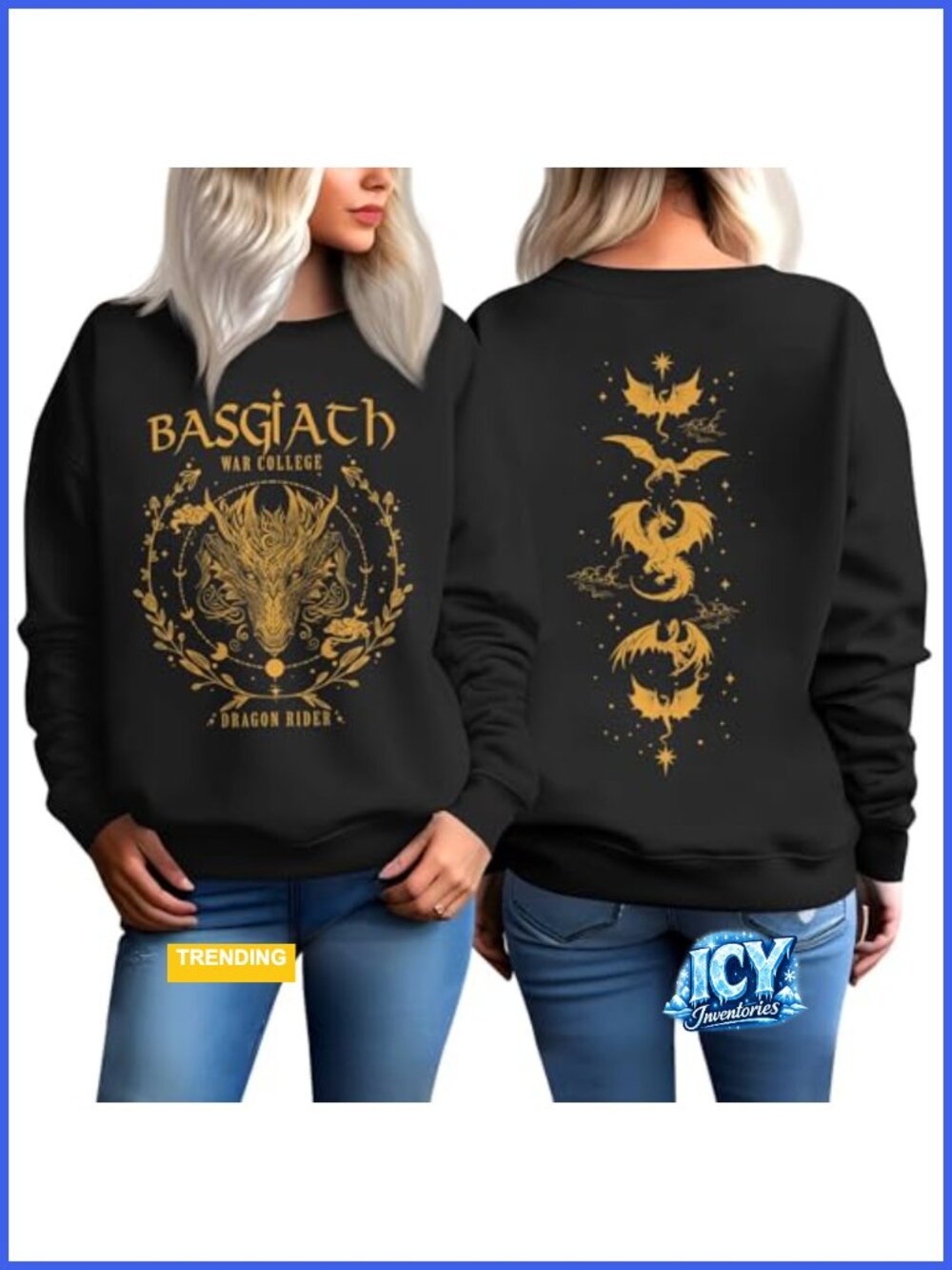 War College Sweatshirt Dragon Wings Unisex Sweater Soft Cotton Blend